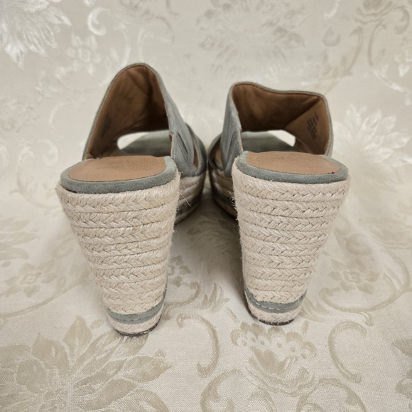 Crown Vintage Womens CV-Erasin Leather Espadrille Wedge Sandal Bayleaf Size 10 - Picture 3 of 9